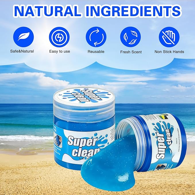 Car Cleaning Gel 2-Pack – Universal Car Cleaning Putty for Interior Detailing, Auto Cleaning Kit Slime & Dust Remover, Car Putty for Cleaning Vents, Dashboards & Keyboards, Gifts for Men & Women