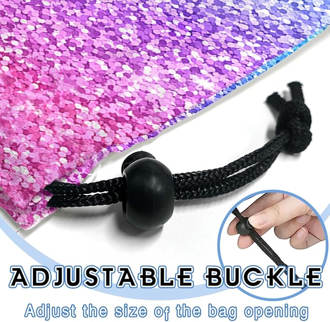 GEGEPINK Car Trash Bag Hanging Back of Seat Waterproof Small Cute Printed One-handed Strap Drawstring Garbage Bags for Car-Glitter Pink