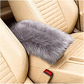 Car Center Console Cover, Fluffy Soft Vehicle Middle Console Arm Rest Cushion Pad, Furry Automotive Interior Armrest Seat Box Protector Decoration Accessories, Universal Fit (Light Gray)