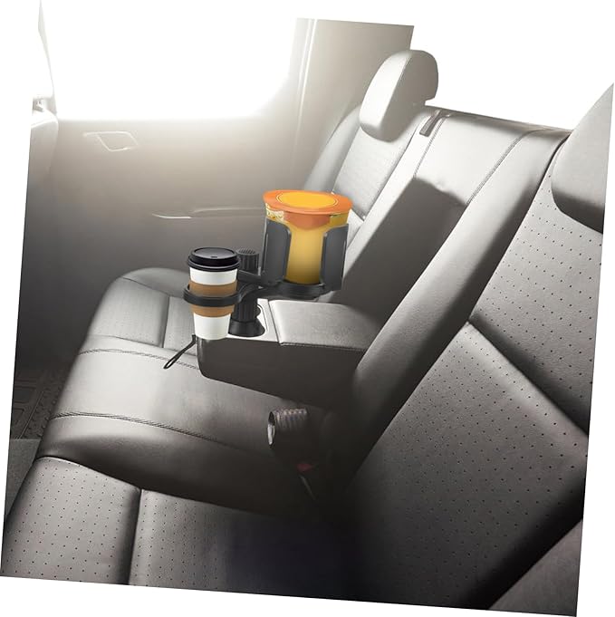 Happyyami Car Cup Holder Expander Tray with Rotatable Large Drink Rack Non Slip Vehicle Mounted Organizer for Meals Snacks and Water Bottles Durable Car Supply Accessory
