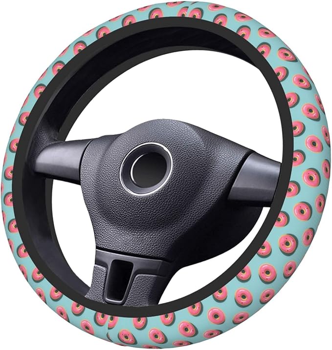 Neoprene Steering Wheel Cover Donuts Pattern Car Steering Wheel Cover Universal Fit for Most Cars