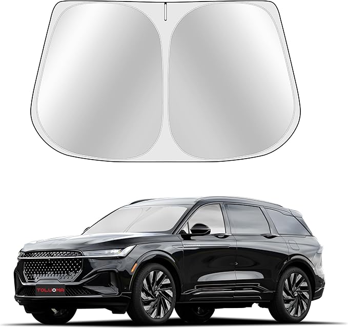 Toluoma Custom Fit Windshield Sun Shade for Lincoln Nautilus 2024-2025 - Full Coverage, 210T Reflective Fabric, Double-Layer Design - Blocks 99% UV Rays, Keeps Car Cool, Easy to Install and Store