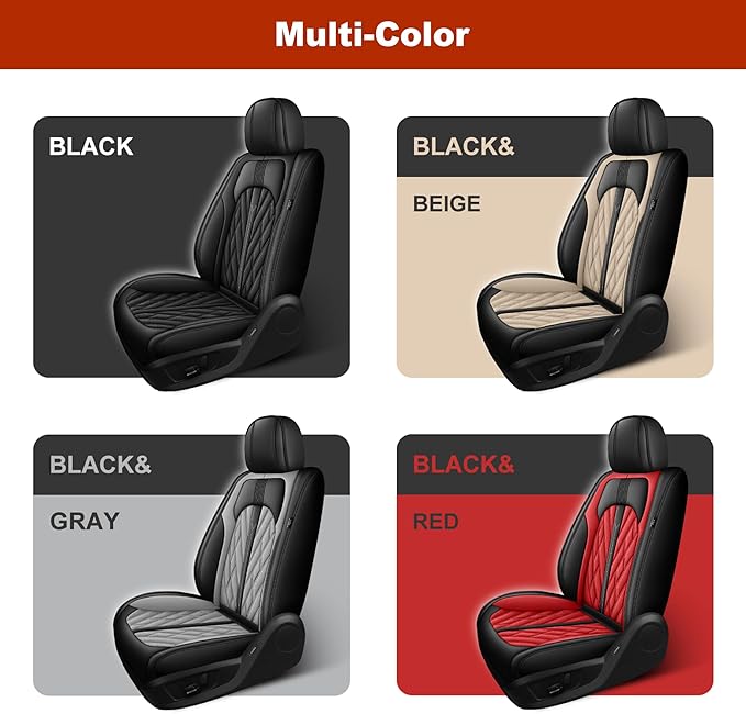 TTX LIGHTING Seat Covers Fit for Acura TL 2004-2014 Seat Covers Full Set Car Seat Covers Faux Leather Breathable Waterproof Car Seat Protector (5 Seats, Black&Grey)