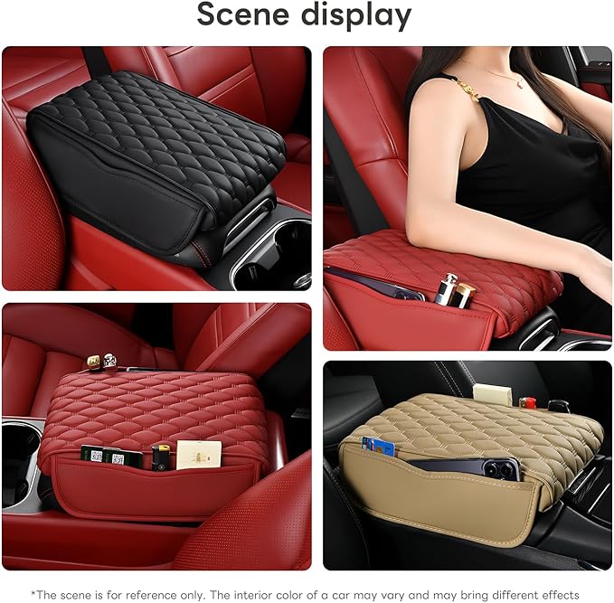 Civenhhd Car Armrest Pad, Universal Armrest Cushion Pad, Leather Armrest Box Pad