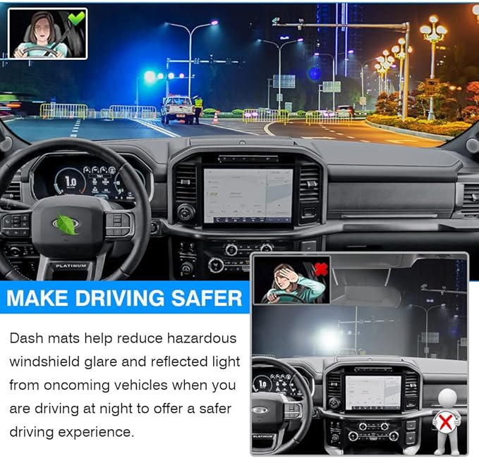 CARTIST Dash Cover Fits for Ford F-150 2015-2018 2019 2020 F150 Accessories, Dashboard Cover for F-150 Left Hand Driving Non-Slip (No HUD)(Not Fit 2018 F150 Dashboard Without Speaker in Center Bin)