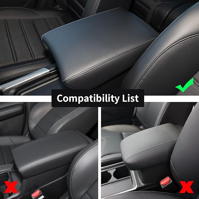 GIANT PANDA Custom Center Console Cover Fit for Honda CRV 2017 2018 2019 2020 2021 2022,Waterproof Faux Leather Middle Console Cover Arm Rest Lid Cover Protector - Full Protection - Black