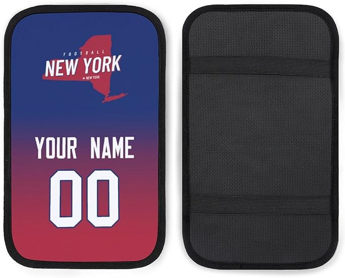 Custom Football Car Armrest Covers Universal Auto Center Console Pad Car handrail Box Cushion Personalized Add Name & Number Fans Gift Fit Suit for SUV Truck Sedan Van