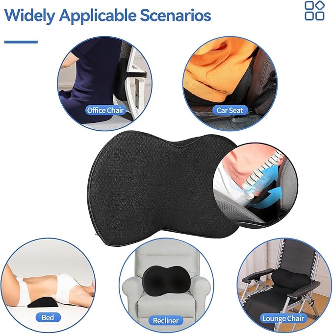 Wedge Car Seat Cushion, Memory Foam Car Truck Coccyx Seat Pillow for Driving - Sciatica and Back Pain Relief - Heightening Wedge Cushions for Car Driver Office Lumbar Tailbone Support