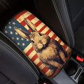 Car Center Console Pad, Universal Waterproof Car Armrest Seat Box Cover, Car Interior Accessories for Most Vehicle SUV Truck Vintage American Flag Rabbit Car Armrest Pad
