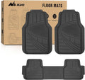 Nilight PVC Floor Mats for Cars Trucks SUVs,Universal Trim to fit for Most Vehicles,All Weather Protection Heavy Duty Floor Liners,Pack of 3