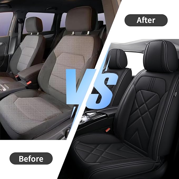 TTX LIGHTING Car Seat Covers Fit for Honda Fit 2007-2020 - Breathable Leather Waterproof Full Set Protector 5 Seats(Black)