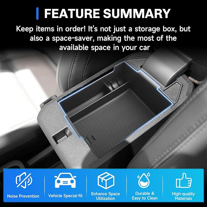SXCY 2PCS for 2025 2026 Ford Maverick Armrest Organizer + Dashboard Organizer Tray for 2025 2026 Ford Maverick Accessories Console Tray 2025 2026 Maverick Behind Dash Center Console Organizer Tray