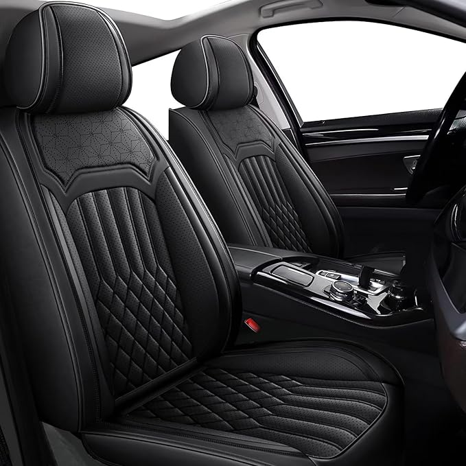 TTX Car Seat Covers Full Set Fit for Mitsubishi Eclipse Cross 2018-2026 Breathable Leather Seat Protector with Airbag Compatible Automotive 5 Seat Cushions Cover(Black)