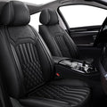 TTX Car Seat Covers Full Set Fit for Infiniti QX50 2018-2025 2026 Breathable Leather Seat Protector with Airbag Compatible Automotive 5 Seat Cushions Cover with Beautiful Patterns (Black)