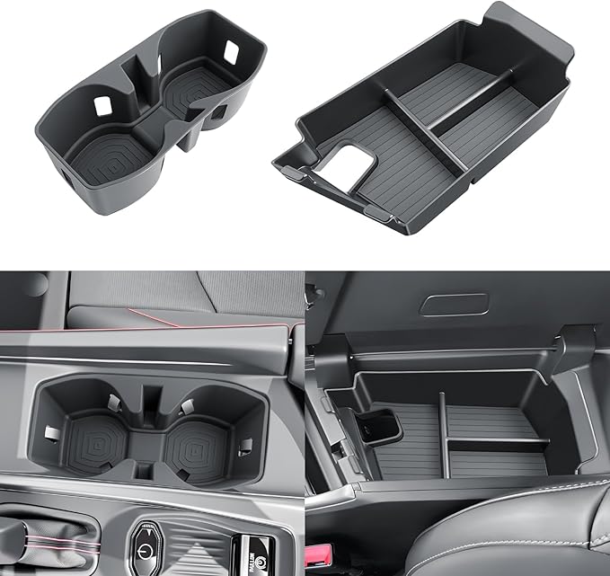 SKTU 2PCS for 2024 2025 2026 Dodge Charger Center Console Organizer for 2024 2025 2026 Dodge Charger Daytona Cup Holder Console Tray Dodge Charger 2024 2025 2026 Accessories ABS Storage Box