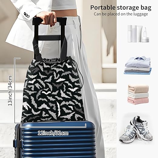 AFYEWKC Car Trash Bag Large Hanging Can for Back of Seat, Cute Waterproof Car Garbage Bag for Vehicle, Travelling, Outdoor Cute Grey Black Bats