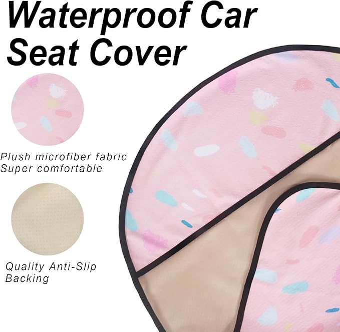 nbnhxnff Sweat Towel Car Seat Cover Protector Front Seats for Gym Workout, Running, Swimming, Beach and Hiking, Waterproof Universal Seat Cover for Car, Trucks, Van & SUV (Pink Drops, 1pcs Front Seat)