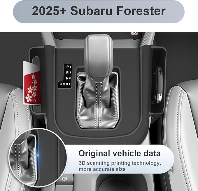 SKTU for 2025 Subaru Forester Gear Shift Panel for 2025 Subaru Forester Center Console Organizer Subaru Forester 2025 Accessories Rubber Passenger Side Storage Box Durable (Not for Base & Wilderness)