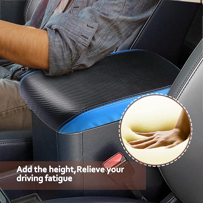SKTU for 2022 2023 2024 2025 2026 Ford Maverick Armrest Cover 2022-2026 Maverick Center Console Cover Maverick Armrest Pad 2023 2024 2025 2026 Maverick Accessories Center Console Cushion (Blue Line)