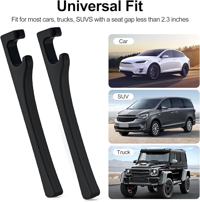 JAGAOSL Car Seat Gap Filler, Universal Fits Car SUV Truck PU Leather Crevice Blocker, Between Seat and Center Console, Stops Cellphone Wallet Keys Coins from Dropping, 2 Pack Black