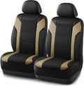 Rubbermaid Leather Car Seat Cover – Universal Front Seat Cover, Airbag Compatible, Easy to Install, Water-Resistant and Durable Automotive Seat Cover for Cars, Trucks, SUVs, Vans – Beige