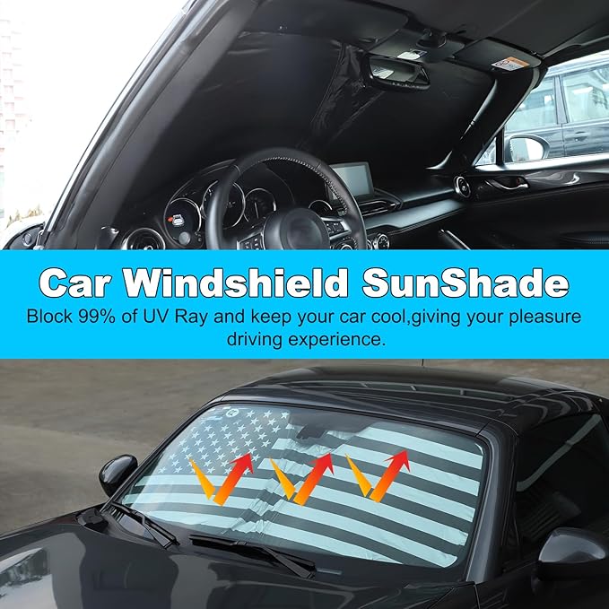 1 Pieces Car Sun Shade for Windshield,Sun Visor Front Windshield Sunshade,Foldable Windshield Cover Fits 2016 2017 and up, Compatible with Mazda MX5 (C)