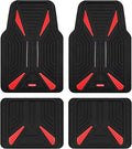 Rubbermaid Car Mat Full Set, Universal Trim-to-Fit Heavy-Duty Car Floor Mats – 4-Piece Set for All Weather Protection – Durable Rubber Mat for Cars, Trucks, SUVs & Vans-Red