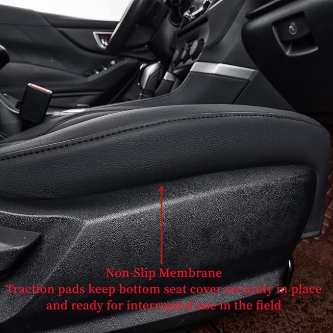 coverdream Custom Seat Covers Compatible with Select Subaru Legacy 2015 2016 2017 2018 2019 Models - Leatherette (Black/Red,Full Set)