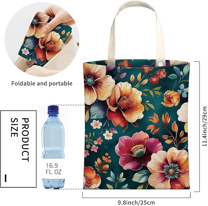 Cute Car Trash Can, Hanging Canvas Car Back Seat Organizer and Storage Bag, Funny Car Trash Bag for Travelling, Outdoor Colorful Flower