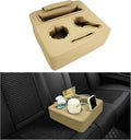 Kewucn Car Back Seat Organizer, Leather Sofa Cup Holder Tray, Waterproof Sofa Pillow to Store Drink Snack Phone, Universal Auto Holder for Car, RV, Bed (Beige)