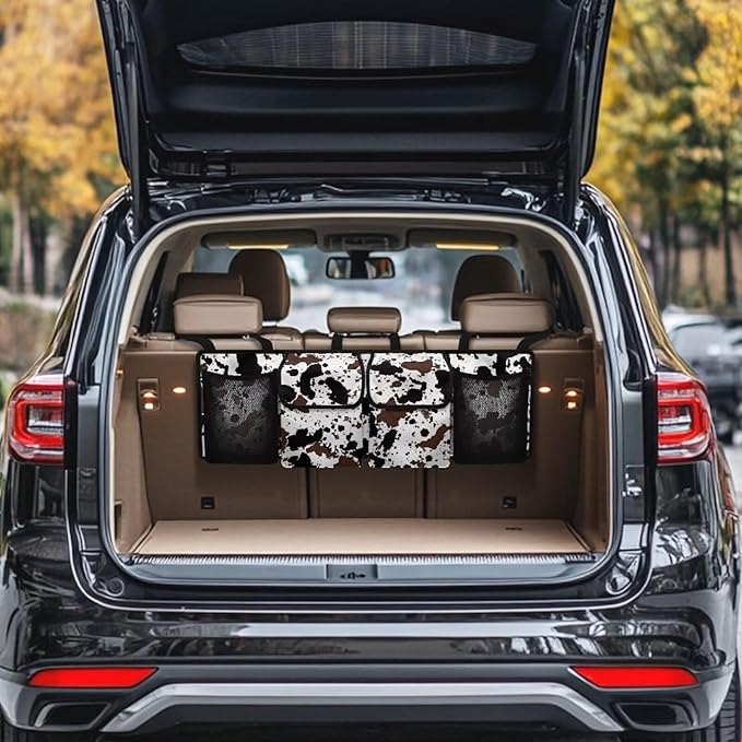 Cow Car Organizer, Trunk Organizer for SUV, Car Trunk Organizer and Storage, Car Interior Accessories Backseat Hanging Organizer,Waterproof Storage Bag