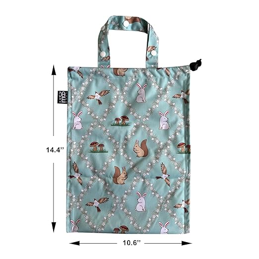 RMMOORORO Cute Hanging Car Trash Garbage Bag 100% Leakproof Waterproof Multipurpose for Car Back Front Seat Console with Hanging Strap (Forest Wonderland)