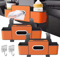 3-in-1 Car Backseat Organizer, 2026 Upgraded Multifunctional Car Seat Back Storage Box, Backseat Car Organizer with 2 Cup Holders, Tissue Box & Hooks, Universal Car Essentials (2Pack A)