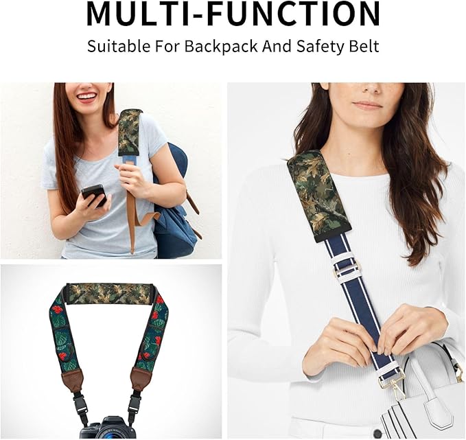 Camouflage Forest Steering Wheel Cover Elastic Non-Slip Car Steering Wheel Covers with Seat Belt Shoulder Pad for Women Men