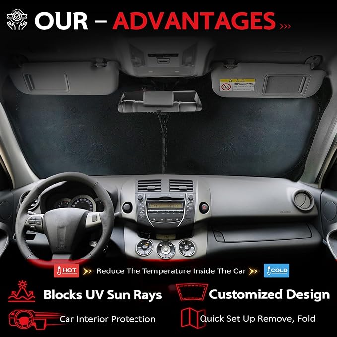KAYZT Windshield Sun Shade for 2013-2018 BMW 3 Series/F30/F31/F80/M3 Foldable Sunshade 3 Series 330i 328i 320i 325i 335i Front Window Custom Fit Car Accessories