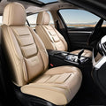Coverado Car Seat Covers, Front Covers for Cars, Car Seat Cover Front Seats, Automotive Seat Cover, Waterproof, Leather Car Seat Cushion, Universal Interior Covers Seat Protectors for Most Cars Beige