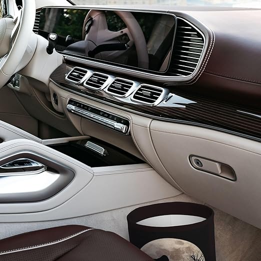 Funny Bigfoot Sasquatch Full Moon Car Trash Can Leak Proof Hanging Waterproof Garbage Can Multipurpose Trash Bin for Car SUV Front Seat Headrest Collapsible and Portable Storage Pocket