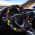 AFPANQZ Colorful Flowers Steering Wheel Covers 14-15" inch Universal Fit Most Car Sedans SUVs Comfort Grip Comfortable Handmade Neoprene Breathable Steering Wheel Protector