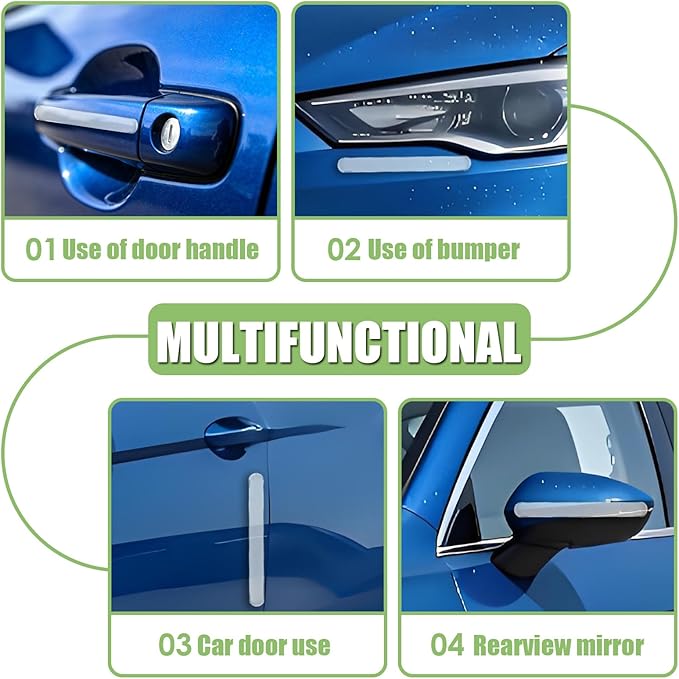 KAKUPPA 12Pcs Car Door Handle Protector, Transparent Scratch Resistant Paint Protection Pad, Universal Vehicle Door Handle Cover Against Scratches and Water for Most Cars