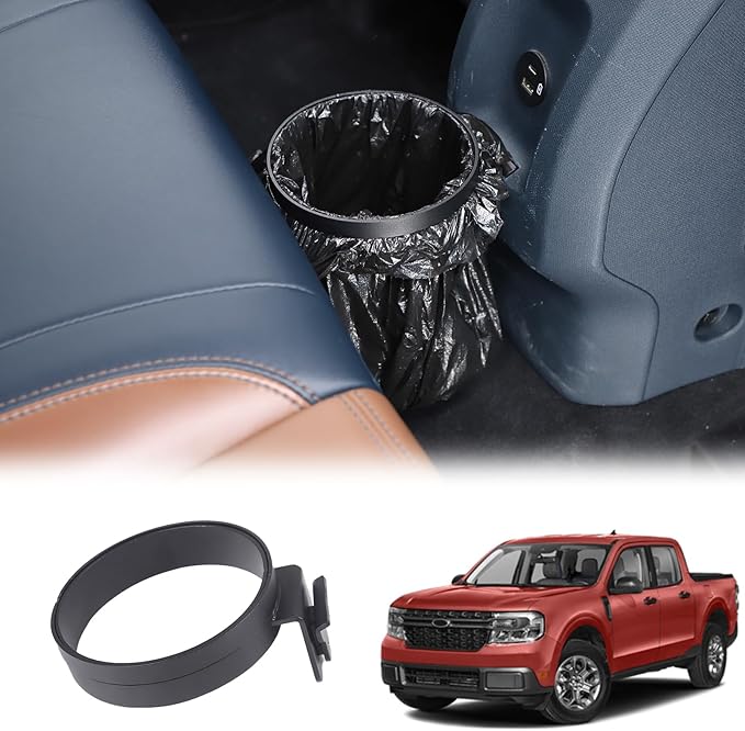 Daeiclru Car Garbage Bag Holder Expander Organizer Compatible with Ford Maverick 2022 2023 2024, Trash Storage Bag Holder Car Back Seat Trash Can Removable FITS Slot Accessories