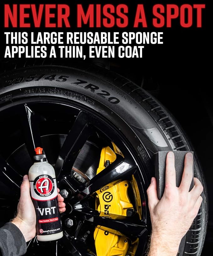 Adam's Tire & Trim Block Applicator - Trim Dressing & Tire Shine Applicator Foam Block for Car Detailing, Reusable & Customizable Durafoam Material