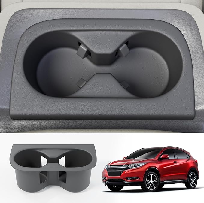 Maxzina Cup Holder Compatible with 2023-2025 Honda HRV Silicone Insert Center Console Cup Holder Silicone Black Bottle Holder Interior Decoration for 2024 HR-V Accessories