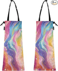 ALAZA Hanging Car Trash Bags Garbage Bag Trash Can for Back Seat Small Rainbow Starry Sky Washable Storage Bag Retractable 2 Pack