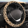 Car Steering Wheel Cover with Anti-Slip Lining, Universal 15 inch Wheel Cover, Fashion Car Interior Accessories for Women Men - Brown Heart Leopard Cheetah