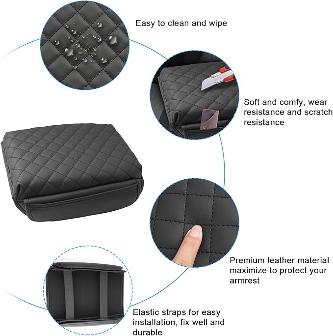 SXCY 2023 2024 2025 2026 Chevy Colorado Armrest Cover for 2024 2025 2026 Chevy Colorado LT/WT/Trail BOSS/Z71/ZR2 Accessories Colorado Center Console Cover Armrest Console Pad (with Pockets)