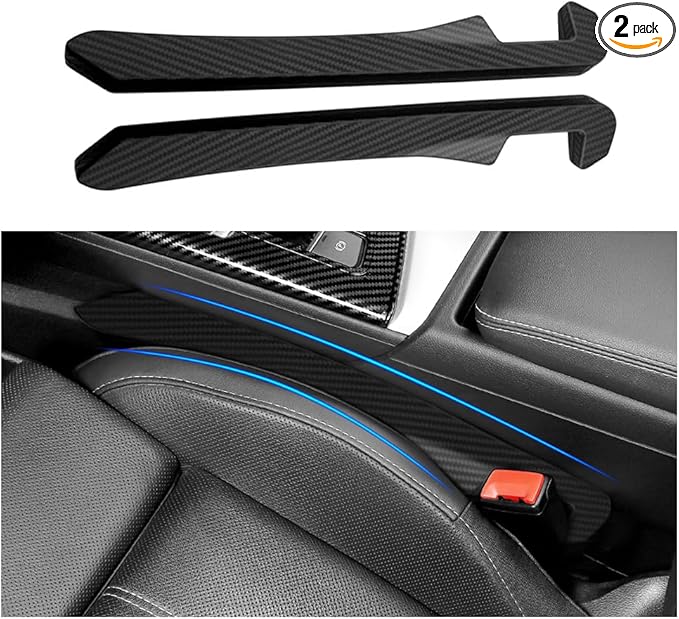 Junecarp 2PCS Car Seat Gap Filler - Elastic Car Seat Gap Filler Organizer Universal for Truck SUV Car Between Seat and Console - Prevent Items from Droping - Add Style to Your Car Accessories