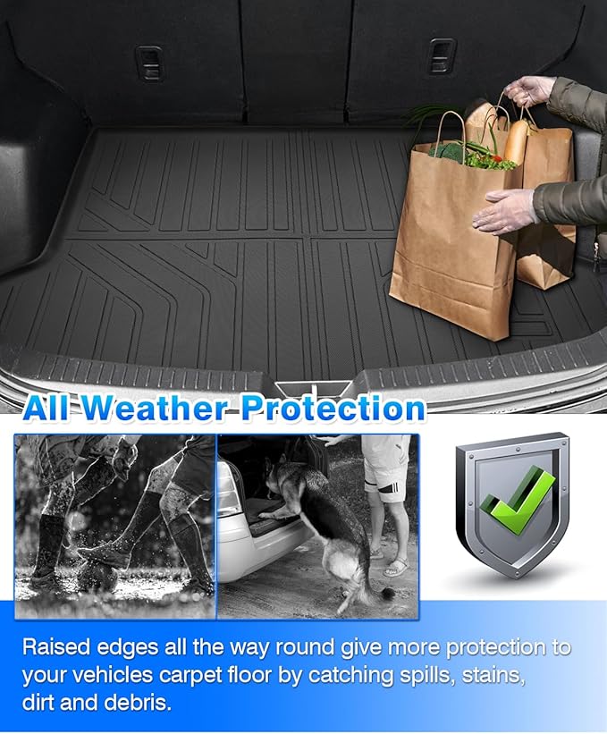 Cartist Floor Mats and Cargo Liner Fit for Kia Soul 2020-2025 2026 All Weather Floor Mat Soul Accessories Heavy Duty Carpet Protection(Only Fit The Upper Floor of The Trunk)