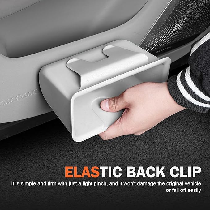 Car Trash Can, Multifunctional Double-Layer Seat Back Hanging Mini Trash Bin, Leak-Proof Waterproof Small Garbage Can for Cars, Universal Car Organizers and Storage Accessories (White)