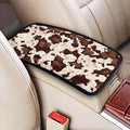 Cute Car Center Console Cover Cow Cowhide Premium Armrest Pad Scratch & Wear Resistant Cars Decor Armrest Pads Waterproof Cars Interior Accessories