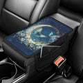 Dreaweet Car Center Console Cover with Pockets Moon Butterfly Car Accessories Arm Rest Cover for SUV Truck Van,Universal Car Armrest Storage Box for Most Vehicles